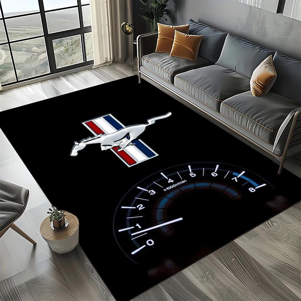 3D F-Ford Mustang Závodní Auto Motocykl Koberec Kobereček do Obývacího Pokoje Ložnice Domácí Dekorace Pohovky, Dětský Koberec Protiskluzová Podložka na Podlahu