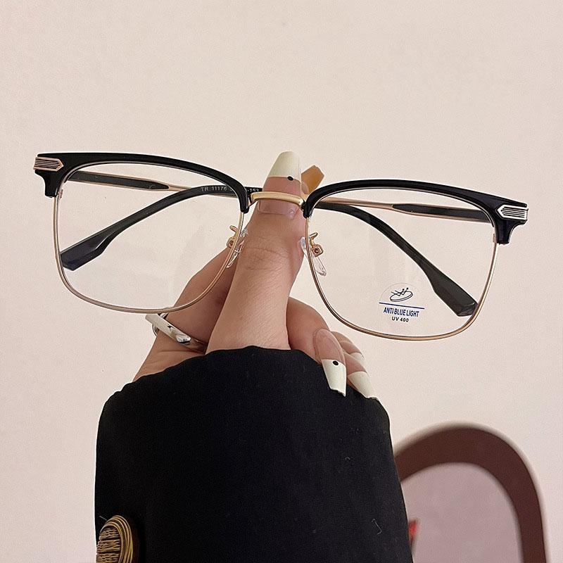 Top Superior Quality Men's Glasses Semi-rimless TR90 Material Superior Quality Glasses Frames Women Blue Lightweight Filtering Office Computer Glass