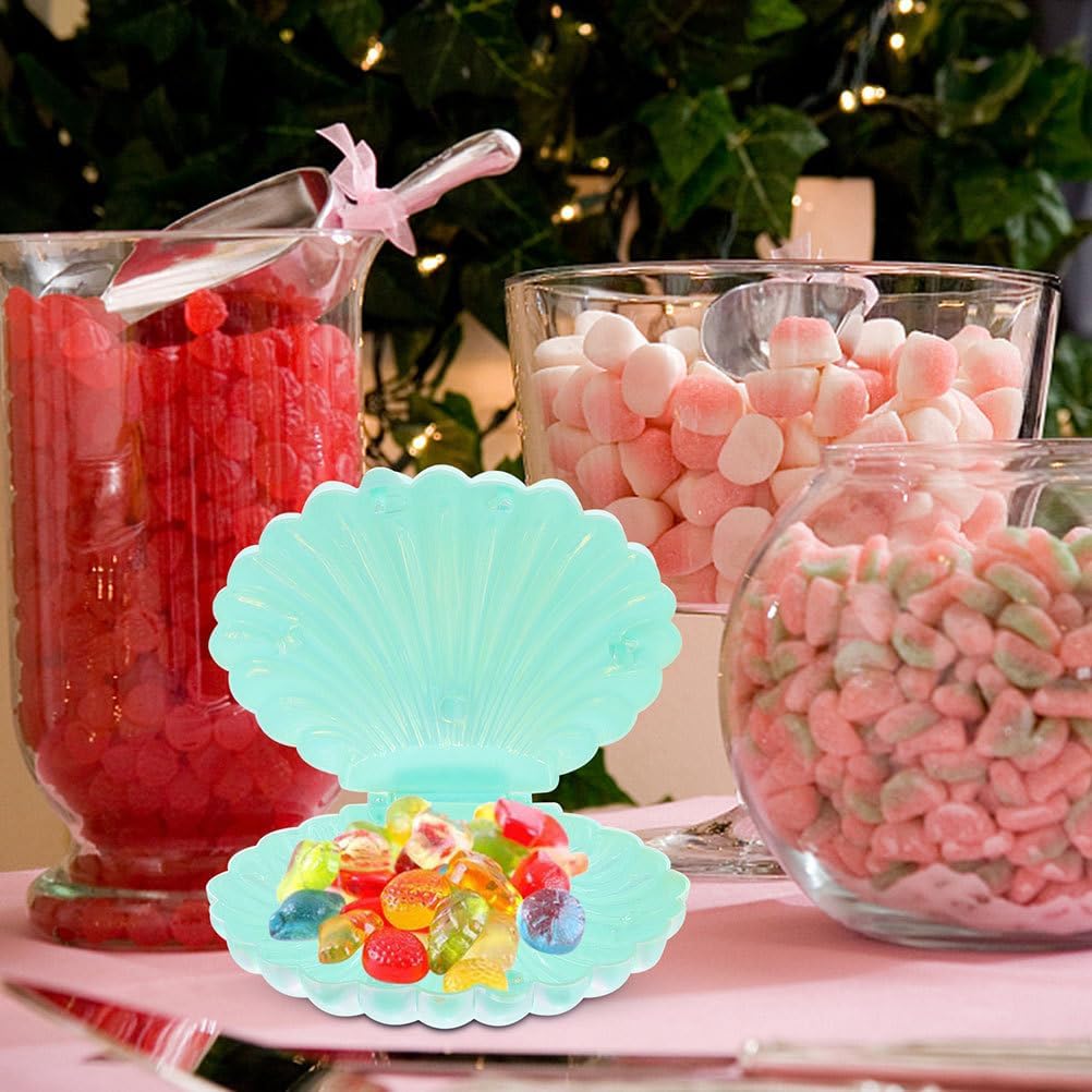 Amosfun 30pcs Sea Shells Candy Boxes Mermaid Party Seashell Candy Tray Jewelry Storage Trinket Box Birthday Valentines Party Supply