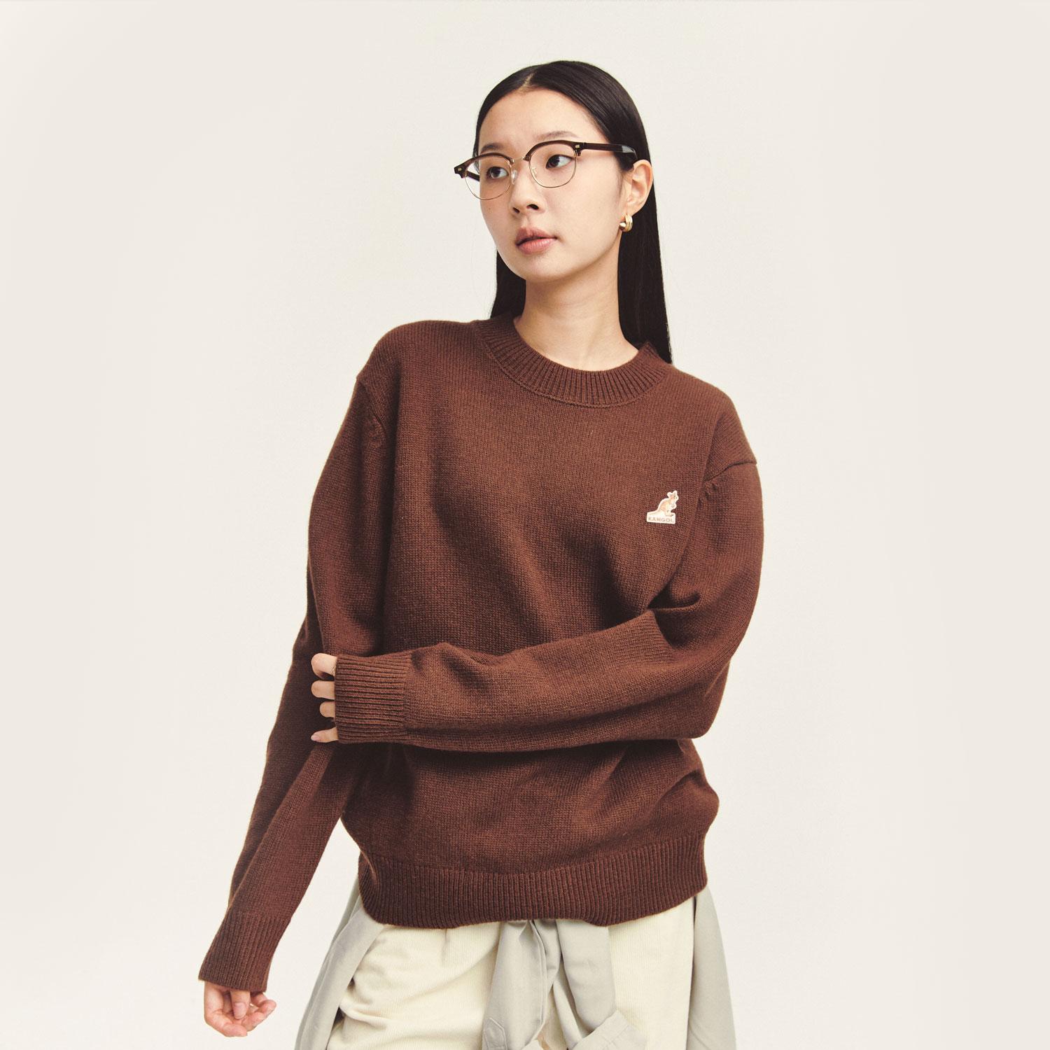 Kangol Logo Patch Sweater 1885 Brown Brown/Xl