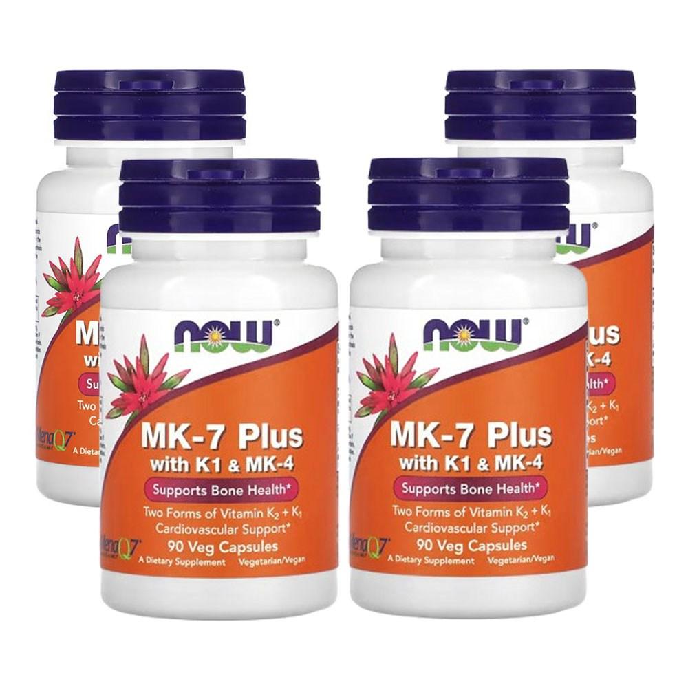 Now Foods K1 & MK-4 Containing MK-7 Plus Veg Capsules 90 Tablets (4 Pcs)