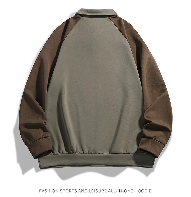 Men's Casual Sports Hoodie: Loose-Fit Lapel Long Sleeve T-shirt for Autumn