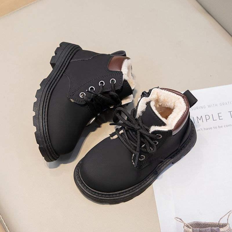 Children's 2025 Martin Boots, Plus Velvet Warm Cotton, Non-Slip Little Yellow Boots for Baby, Toddler Boys & Girls