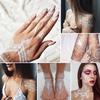 White Lace Tattoo Sticker 3D Waterproof Henna Tattoo Arab Bride Wedding Festival