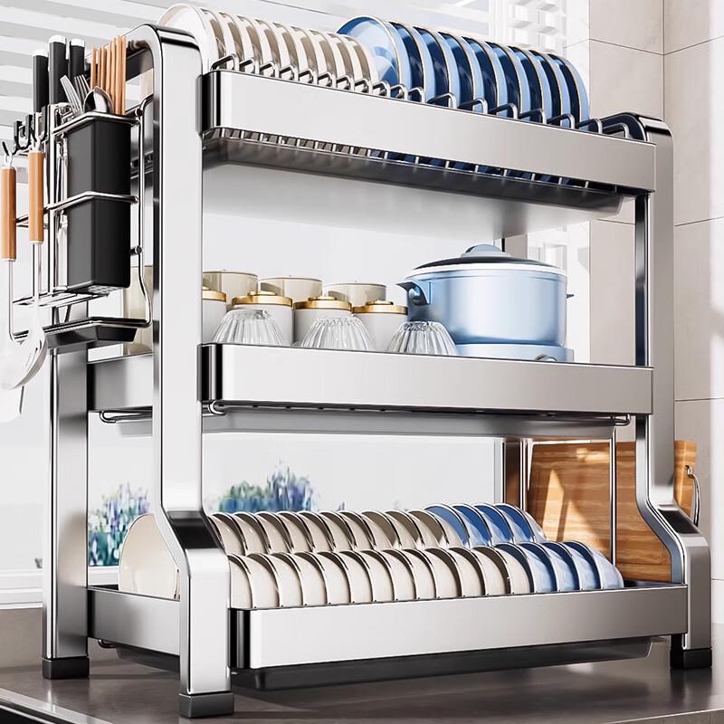 Yingbai 3-poziomowa suszarka do naczyń ze stali nierdzewnej 304