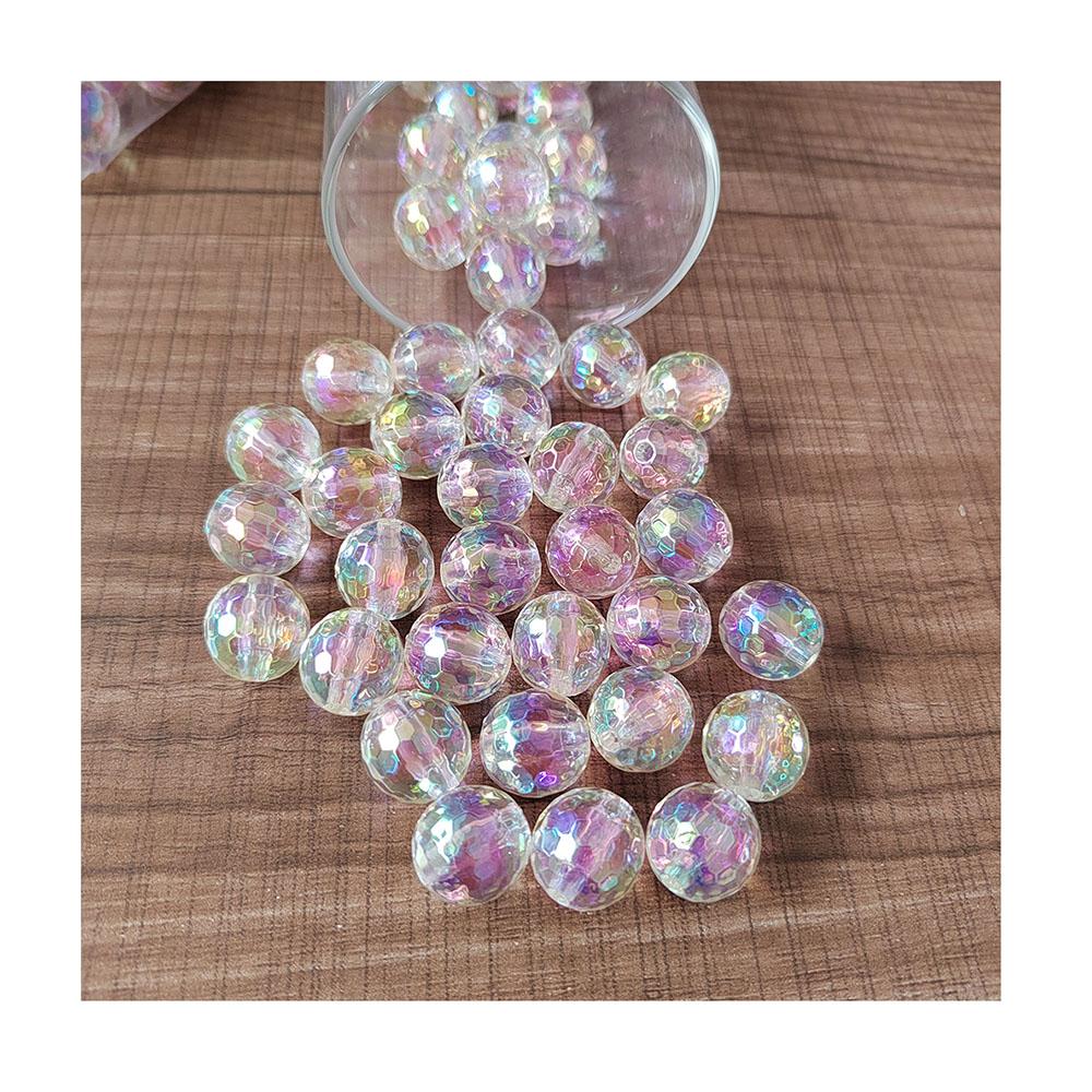 Transparent Color Football Beads AB Round Acrylic Beads Straight Hole Loose Beads DIY Bracelet Jewelry Making