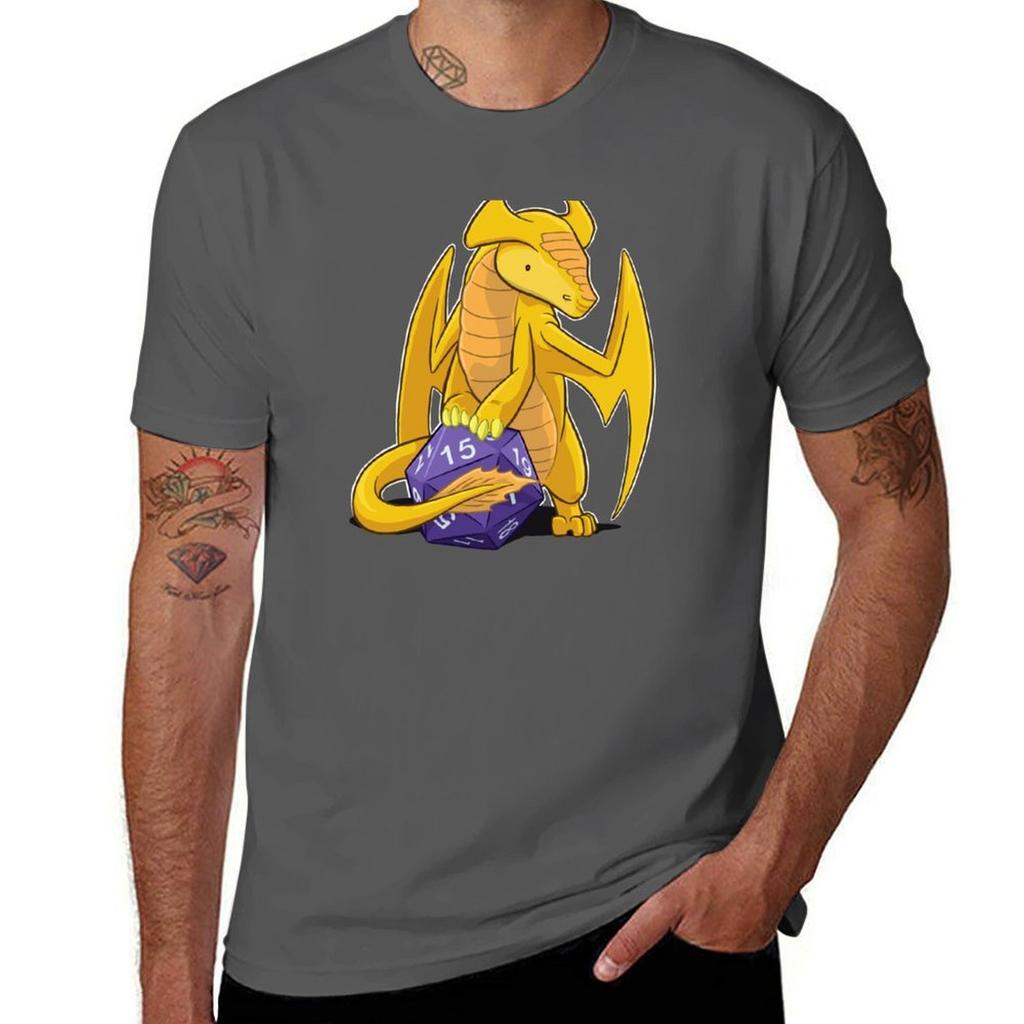 D20 Gold Dragon TShirt t shirt Unisex 100 cotton luxury brand Unisex tshirt TShirt