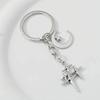 Crescent Moon Four-pointed Star Female Car Keys Chain Rings Bag Pendant for Gift