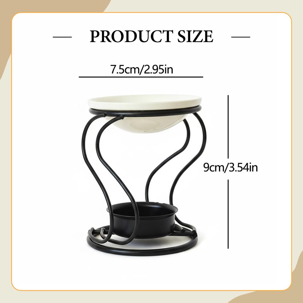 Decorative Wax Melt Burner Fragrance Warmer with Ceramic Plate Tea Light Candle