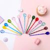 High Borosilicate Glass Stirring Rod Spoon Stained Glass Stirring Rod Cute Long Handle Wavy Juice Coffee Spoon Kitchen Cup Parts