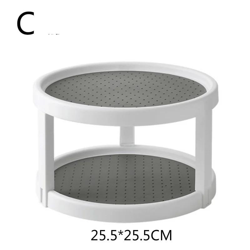 Кухонная поворотная полка для специй многофункциональная одно- и двухслойная полка для хранения специй косметическая полка для хранения C 1355₽