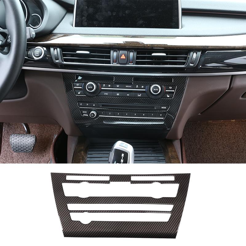 För BMW X5 F15 X6 F16 2014-2018, Ratt, Instrumentpanel, Mittkonsol Växelväljare, Paneldekal, Bilinteriör Kolfiberdekorationsskydd