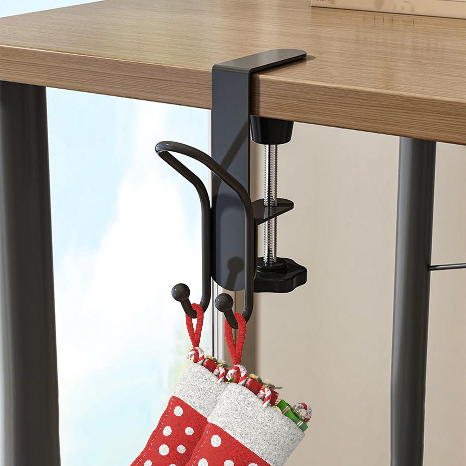 

Fireplace Stocking and Garland Hanger Christmas Garland Hanger for Mantle 6 Pieces Heavy Duty Steel Hooks Adjustable Clamps for L