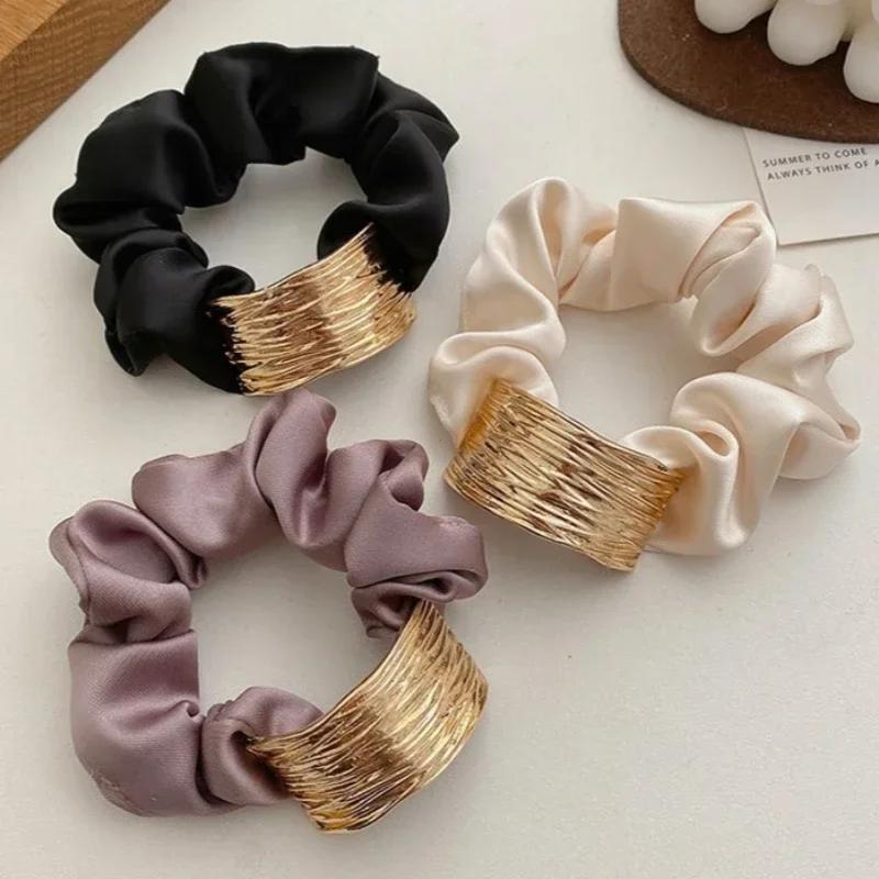 Coreano metallo satinato intestino crasso anello elastici per donna elastici per capelli corda per capelli ragazze coda di cavallo copricapo accessori per capelli