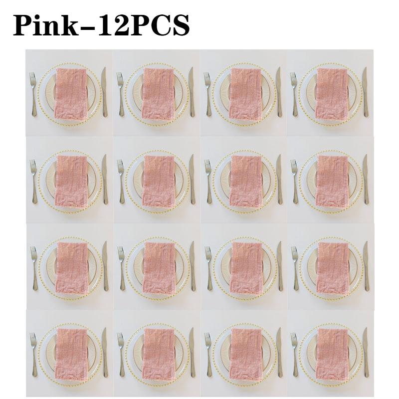 1-24PCS Nordic Tassel Cotton Napkins Fringe Edged Solid Color 30x30cm Western Style Tablecloth Christmas Dining Table Decor