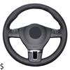 Car Steering Wheel Cover For VW Gol Tiguan Passat B7 Passat CC Touran Jetta Mk6 Magotan Sagitar Steering Wrap Microfiber Leather