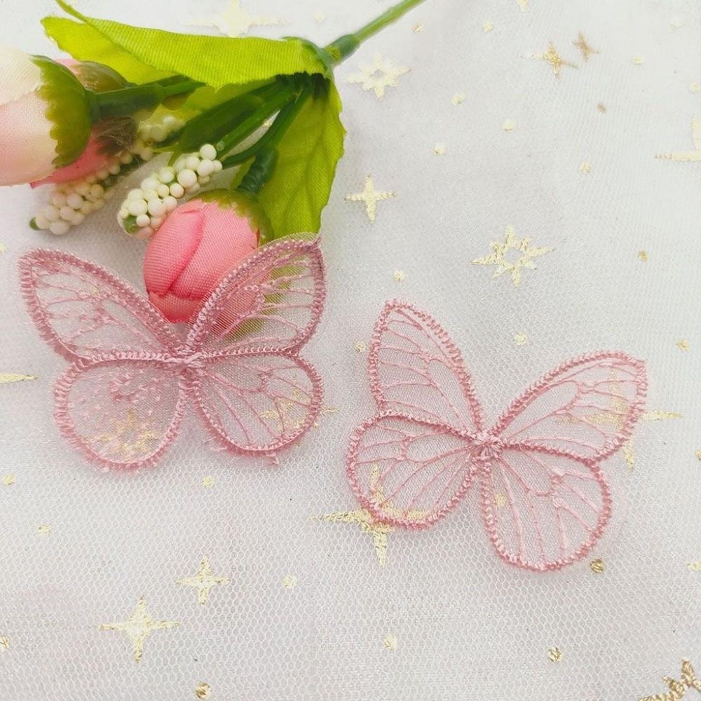 Supplies Colorful Knitting Material Embroidered Mesh Butterfly Hat Patches Headwear Accessories