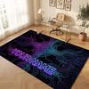 City Cyberpunk Theme Crystal Velvet Floor Rug Personalized Custom Name Text Warm Carpet Home Decoration