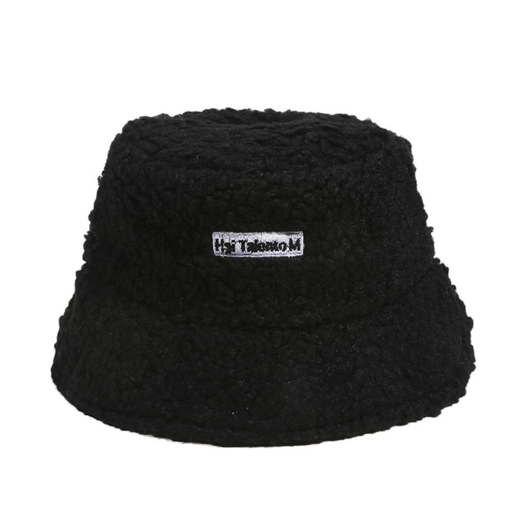 Portable Thick Warm Bucket Hat Lamb Cotton Adjustable Fisherman Cap Warm Beanies Panama Hat Girls Boys