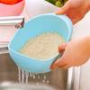 Plastic Rice Washing Bowl with Strainer Efficiently Wash Small Grains and Kitchen Gadgets
