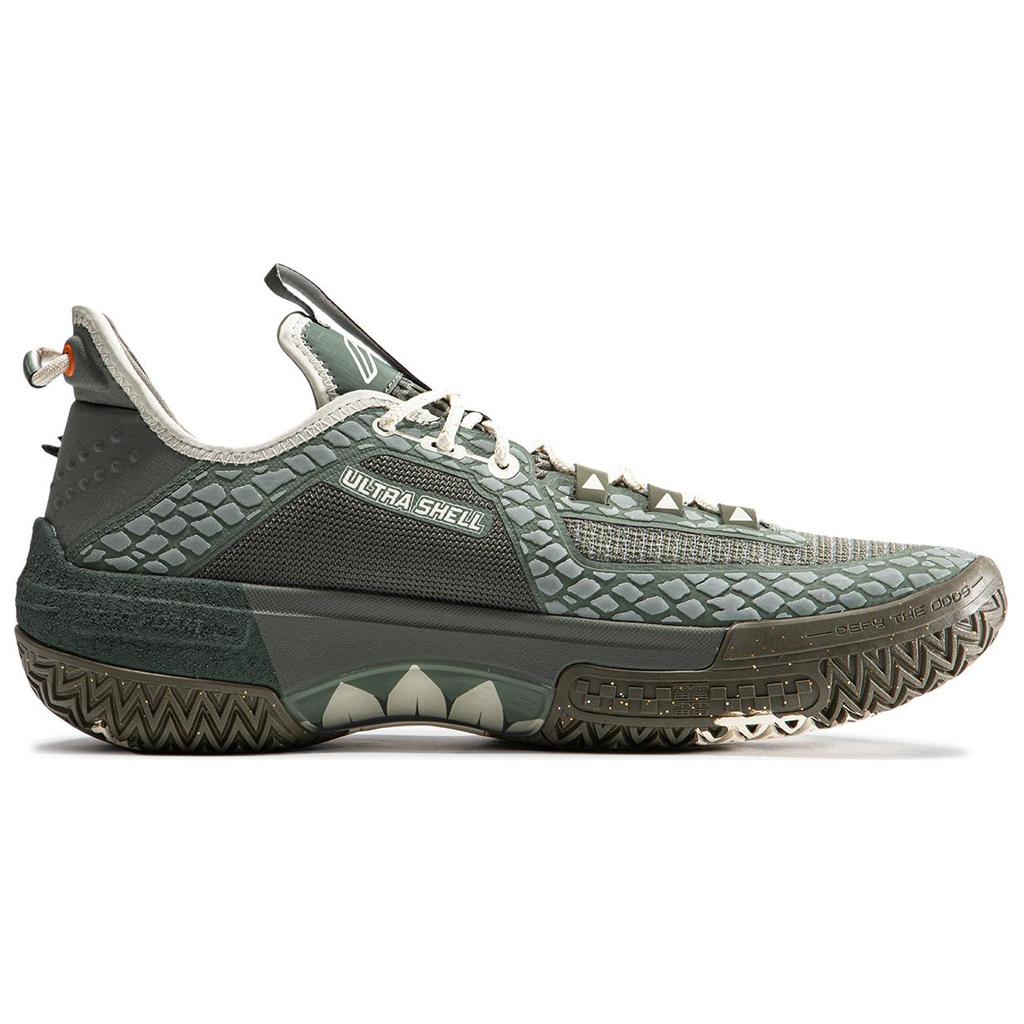 Li Ning Jie Ao Cushioning Slip Resistant Lightweight Rebound Low top Basketball Shoes Men's Yellow Green ABFU035-1