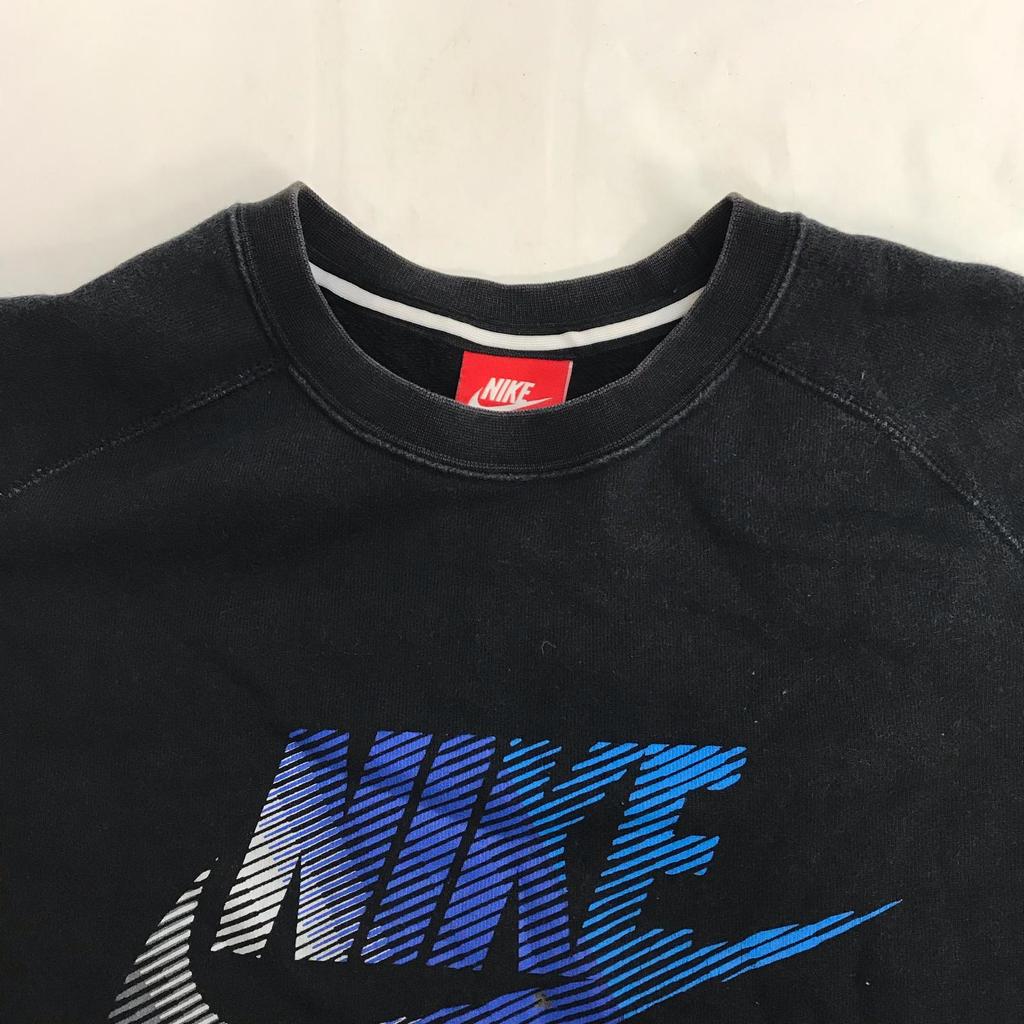NIKE 00s Gradient Big Logo Sweatshirt Men’s L Black Crewneck Vintage(USED)