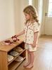 Girls Cherry Print Pajama Set, Short Sleeve Button Down Top & Shorts Sleepwear for Kids 4-7Y