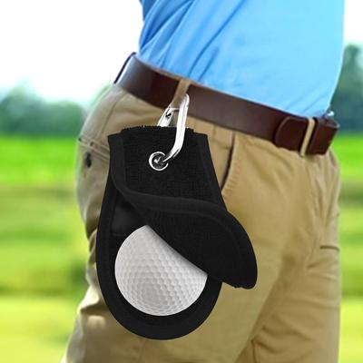 Golf Ball Towel Soft Absorbent Small Golf Ball Towel with Clip for Golf Bags Golf Ball Cleaning Accessories for Golfers