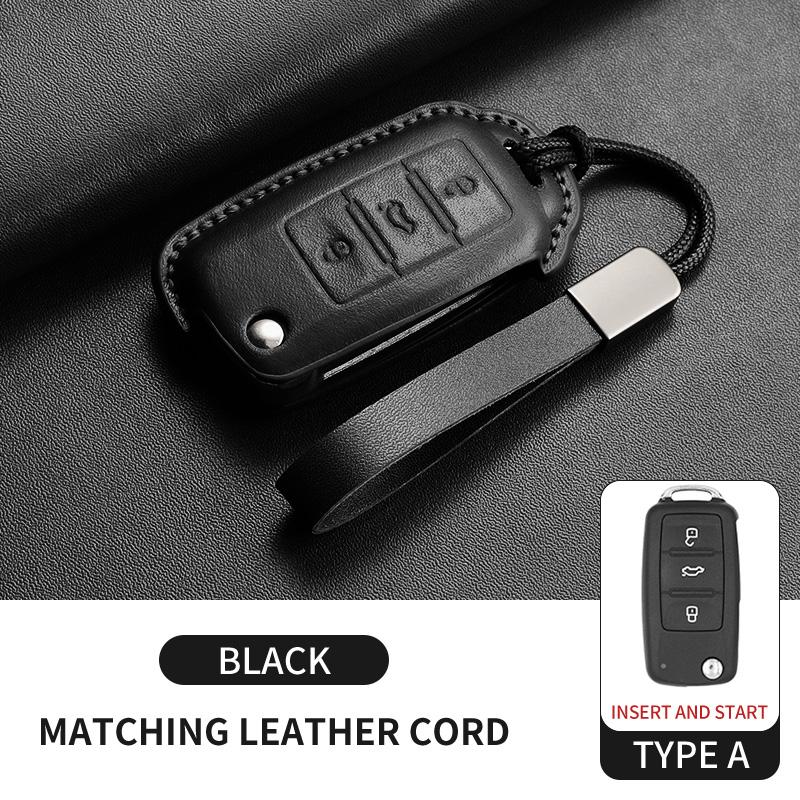 

Leather Cars Key Case Cover Shell Fob For Volkswagen Vw Polo Golf7 Mk7 Tiguan Passat Golf Jetta Lavida Car Remote Key Case Shell