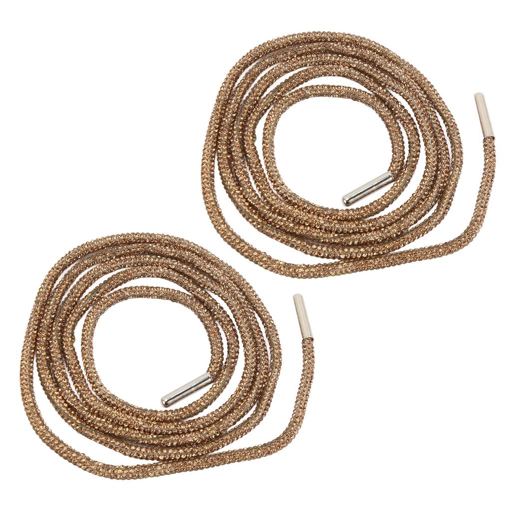 2PCS Crystal Bling Shoe Laces Fashionable Shiny DIY Replacement Round Glitter Shoe Laces for