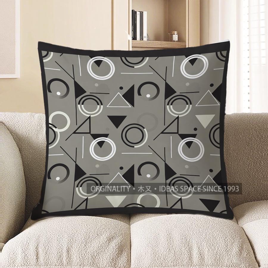

2D Geometric Patterned Black And White Pattern Cushion Cover Suitable For Sofa Bedroom Car Pillow Cover 40x40cm