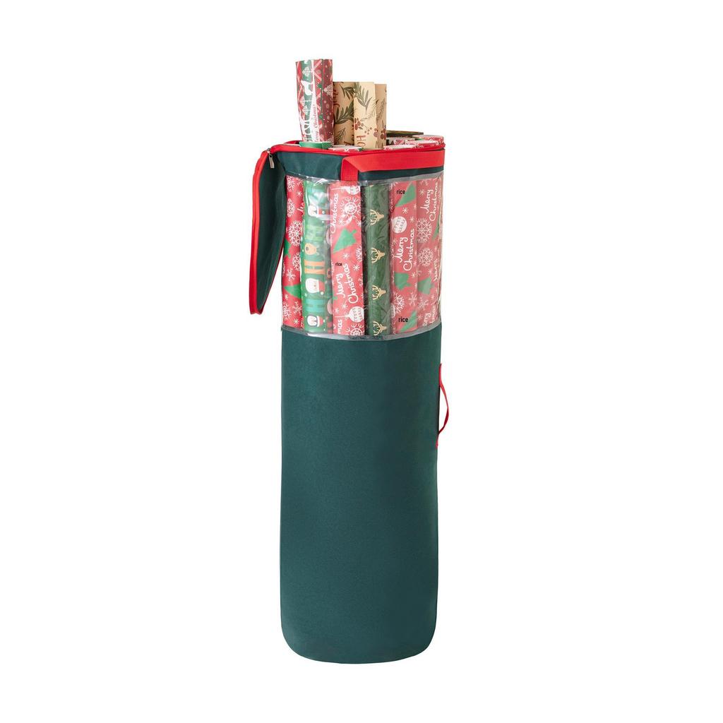 Cross-border Christmas Gift Roll Paper Storage Bag - Transparent PVC Dustproof Organizer