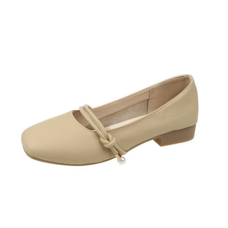 2025 New Spring and Autumn Evening Evening Breeze Gentle Flat-bottomed Grandma Laden Shoes Mary Jane Fairy with Skirt Small Leather Single Shoes Girl