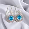 Swiss Blue Topaz Gemstone 925 Sterling Silver Jewelry Handmade Earrings 1.30" EE-63-11