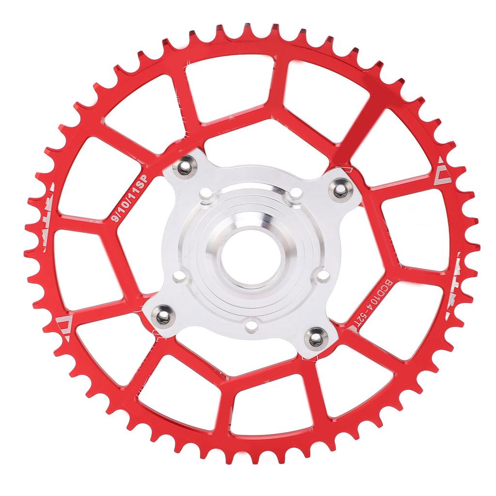52T 104BCD Motor Bike Chainring Adapter Mid Drive Chainring Spider Chain Conversion Kit for Tongsheng Motor Red