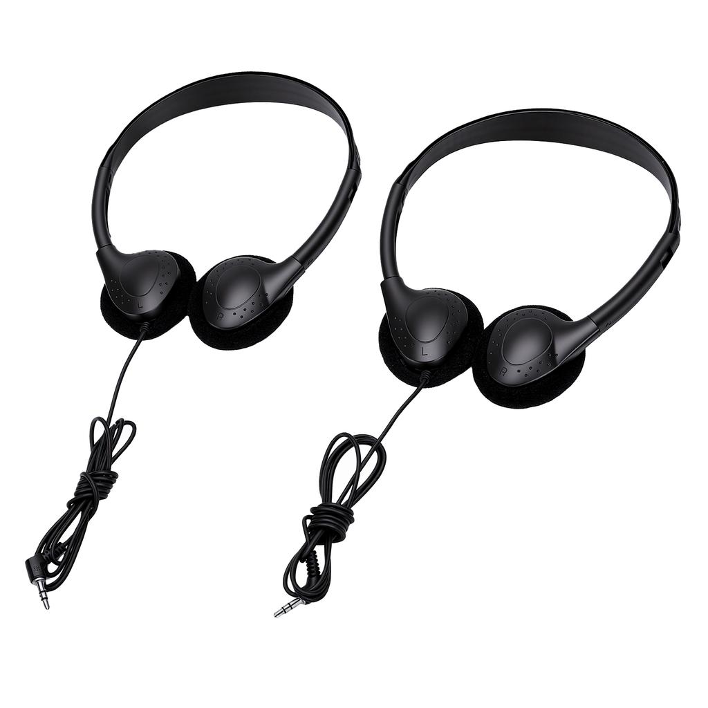 10pcs Kids Classroom Headphones Soft 3.5mm Wired Over Ear Design Adjustable Headband Headphones For Children Black