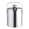 European Stainless Steel Double Layer Insulated Ice Bucket with Lid - Ideal for Wine, Cocktails, and Champagne