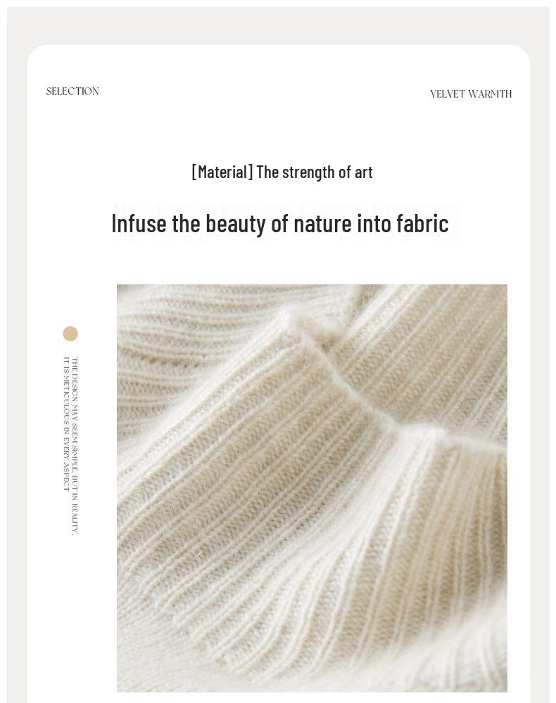 Women's Cable Knit Cashmere Sweater - Long Sleeve, Half-High Neck, Saddle Shoulder, Loose Fit, Solid Color, Autumn/Winter Pullover.