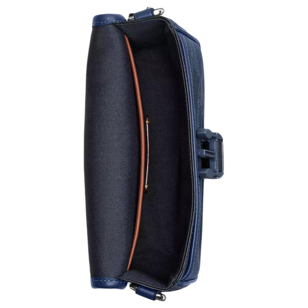 Coach Signature Canvas Mini Crossbody Bag with Buckle Closure & Adjustable Strap for Daily & Travel Use