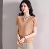 Women's Summer Ice Silk Knit Short-Sleeve T-shirt for Middle-Aged Women