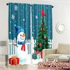 2 Stück, Vorhänge Niedlicher Schneemann Kardinal Weihnachtsbaum (3) Chic Chic Vorhang Vielseitiger Stoff Vorhänge Art Deco Festlich Perfekt für