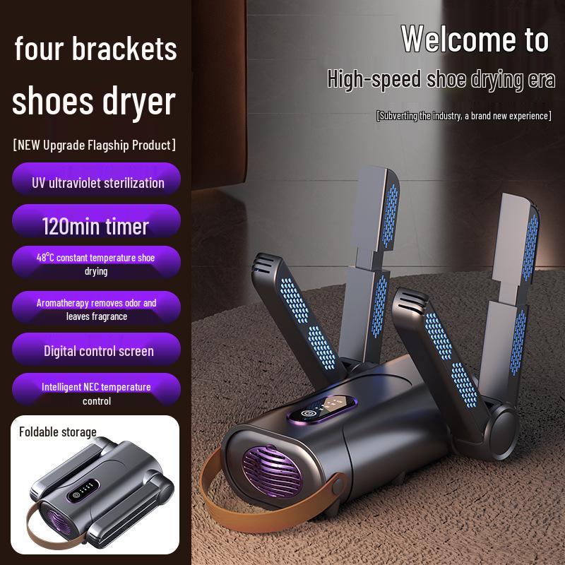 Portable Automatic Shoe Dryer & Deodorizer - Compact, Foldable, Quick-Drying Sterilizer for Home Use
