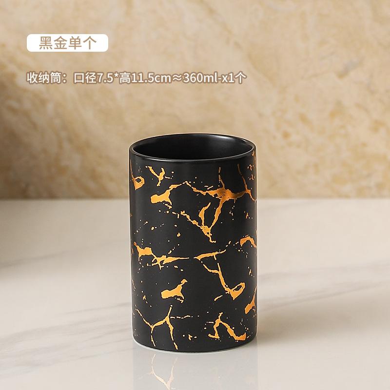 Gold-plated Ceramic Lotion Bottle Press-type Soap Dispenser Toothbrush Holder Soap Dish Bathroom Accessories Soap Dispenser Cup