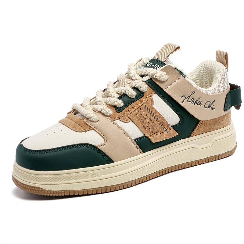 Men's PU Leather Casual Sneakers Trend Versatile Chunky Skateboard Shoes High Top Flat Vulcanized Shoes Zapatillas De Hombre New