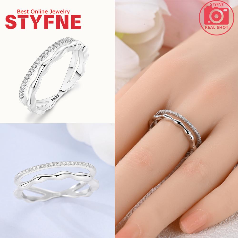 Unendliche Liebe Schmuck Schwarz & Rosa Herz Glänzende Zirkon Ringe Mode Neu 925 Silber Damenringe für Valentinstagsgeschenk