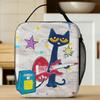Pete The Cat Cartoon Insulated Lunch Bags High Capacity Reusable Thermal Bag Tote Lunch Box College Outdoor Men Women