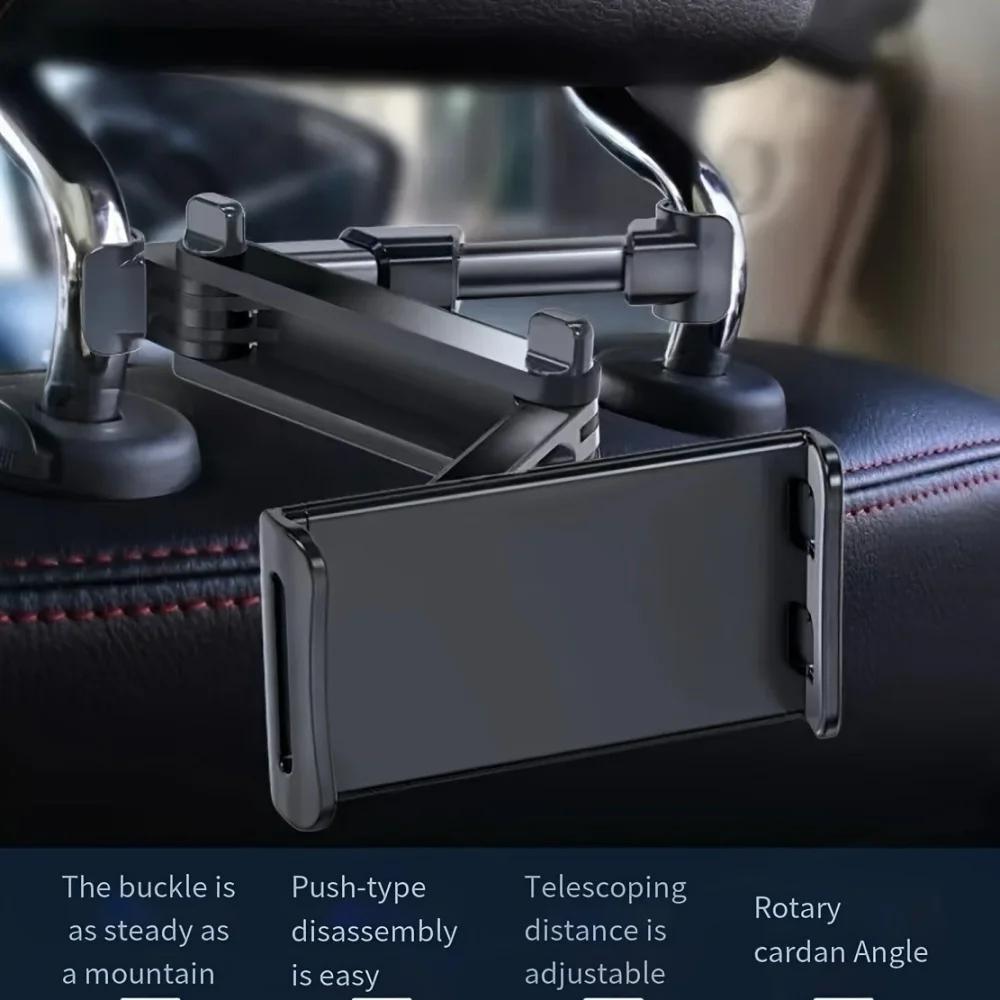 161° Rotation Car Rear Pillow Phone Tablet Holder Rotating Seat Headrest Telescopic Bracket For 1.7-11.9 Inch Universal Holder