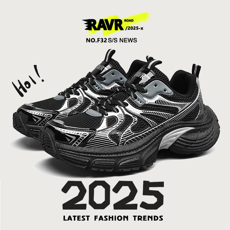 

2025 Новые мужские кроссовки для бега, дышащая сетка, легкие амортизированные спортивные кроссовки для бега, тренировок в спортзале, на платформе 40 чёрный