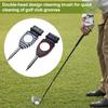 Golf Club Cleaning Brush Double-Headed Flexible Bristles Sharp Tip Stainless Steel Golf Shaft Groove Scrubber Cleaner Tool Golf Accessories