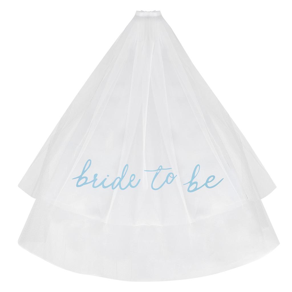 New Bridal Veil Shoulder Straps 2-Piece Embroidered Bride To Be A Wedding Stag Party Accessories